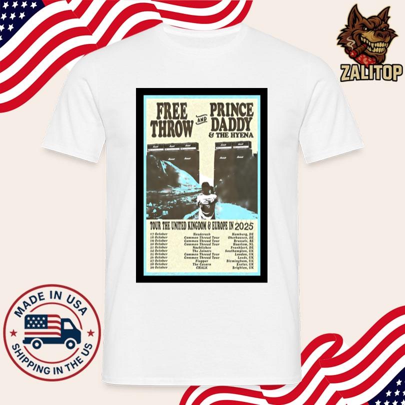 Free Throw and Prince Daddy & The Hyena Tour The United Kingdom and Europe in 2025 Poster