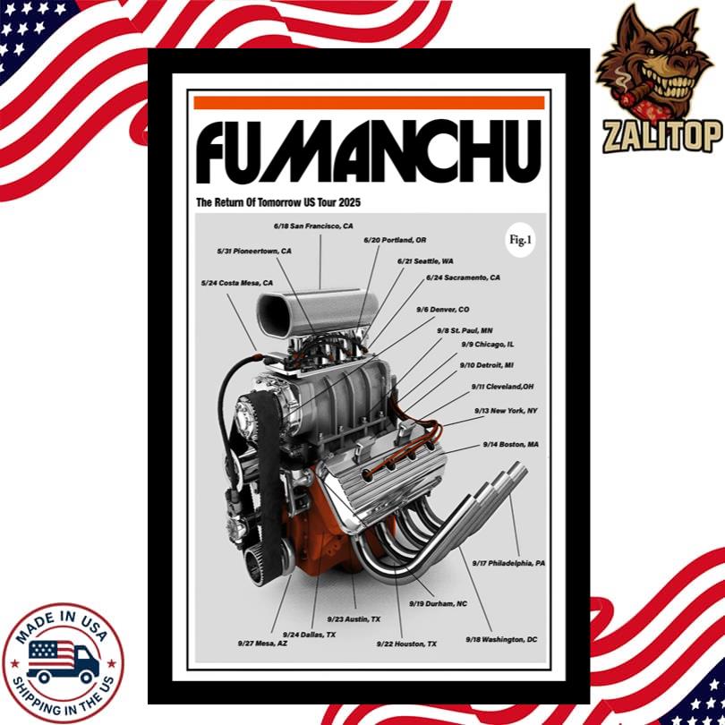 Fu Manchu The Return Of Tomorrow US Tour 2025 Poster