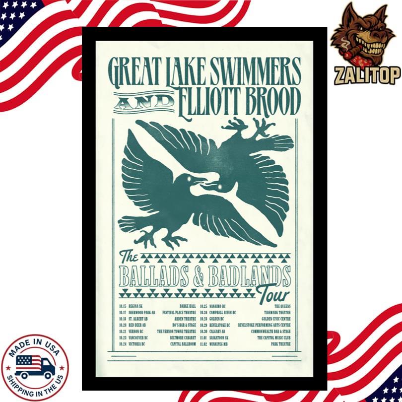 Great Lake Swimmers Elliott Brood The Ballads And Badlands Tour 2025 Poster
