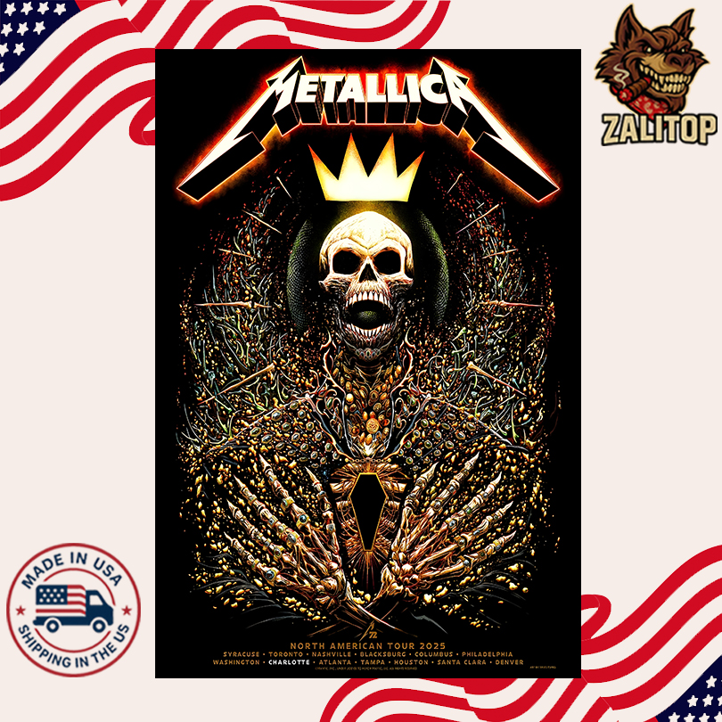 Metallica M72 Charlotte North American Tour 2025 Poster