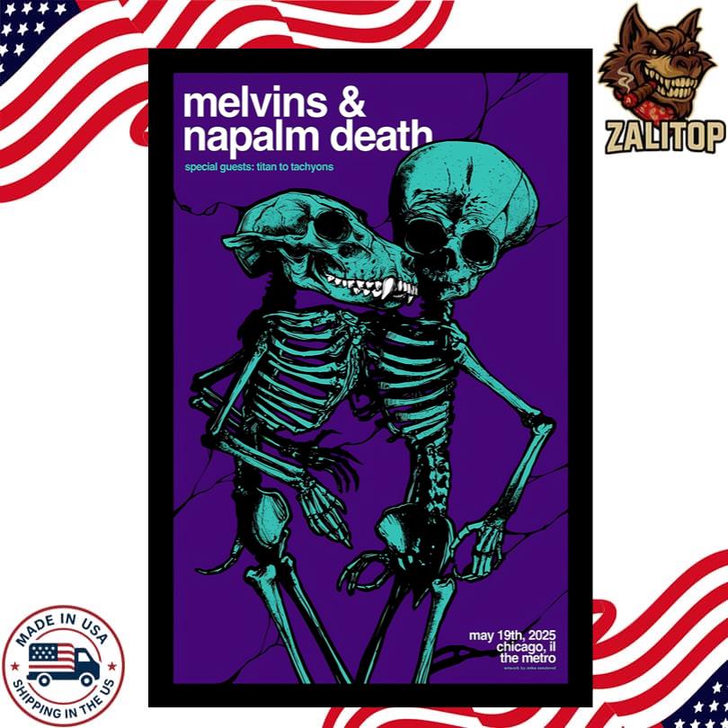Mevlins and Napalm Death in St Louis at Red Flag May 19 2025 Tour Poster