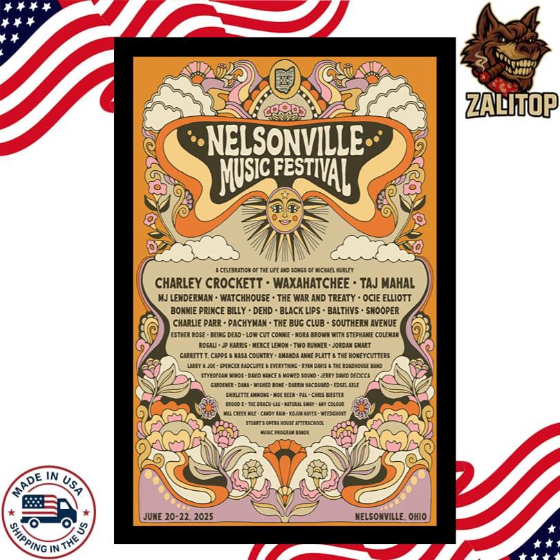 Nelsonville Music Festival Snow Fork Event Center Nelsonville OH June 20-22 2025 Poster