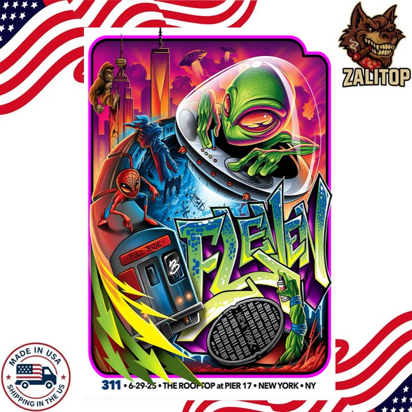 311 Live NYC Poster – Pier 17 Rooftop – June 29 2025