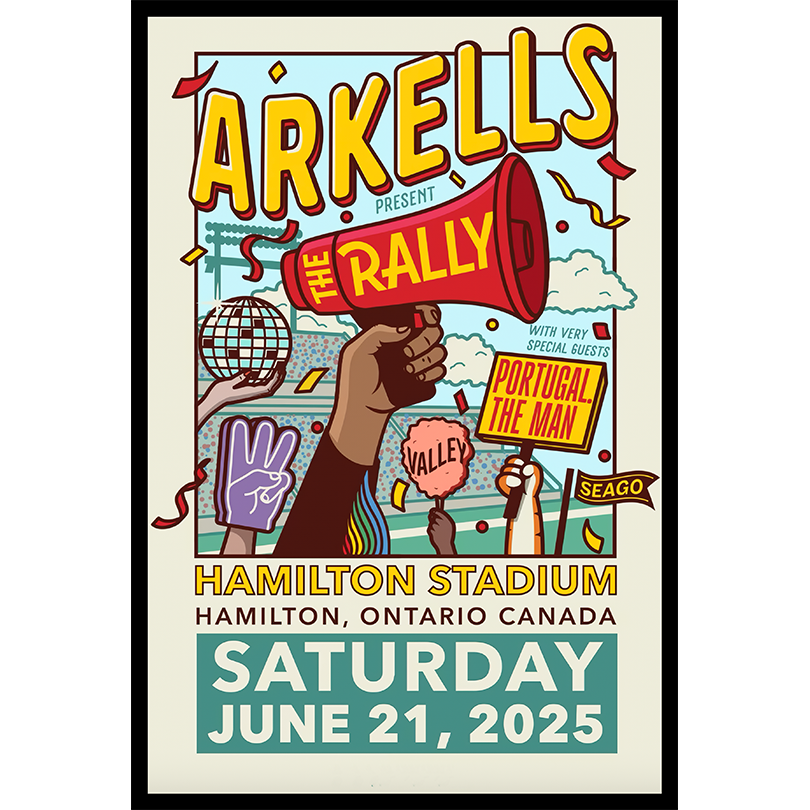 Arkells 2025 Tour Poster Live in Hamilton, Ontario June 21
