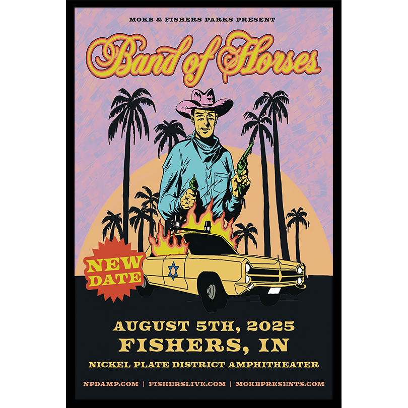 Band Of Horses 2025 Fishers IN Tour Poster-Limited Edition Print