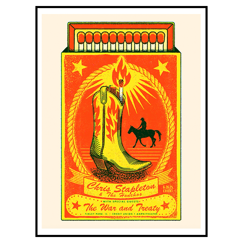 Chris Stapleton Concert Poster – June 28 2025 – Tinley Park IL Show