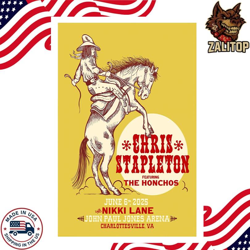 Chris Stapleton\'s All American Road Show in Charlottesville June 6 2025 Poster