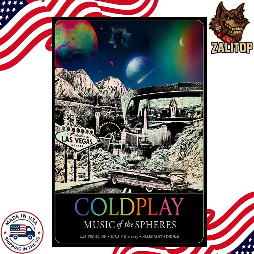 Coldplay Allegiant Stadium Las Vegas, NV Jun 6-7 2025 Poster
