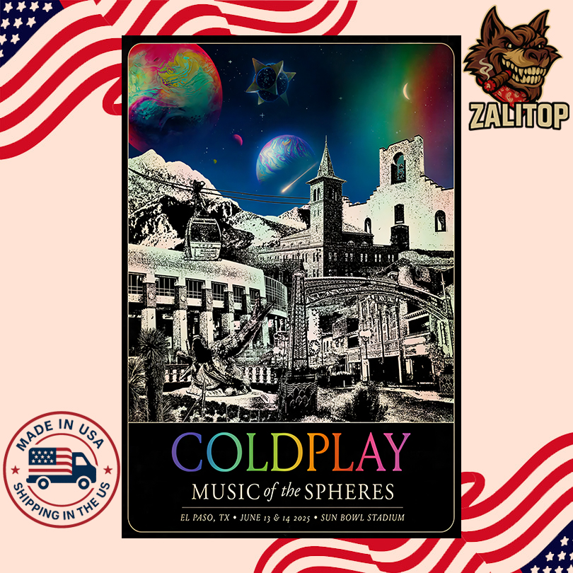 Coldplay EL Paso Music Of The Spheres Limited Edition Tour Poster 2025