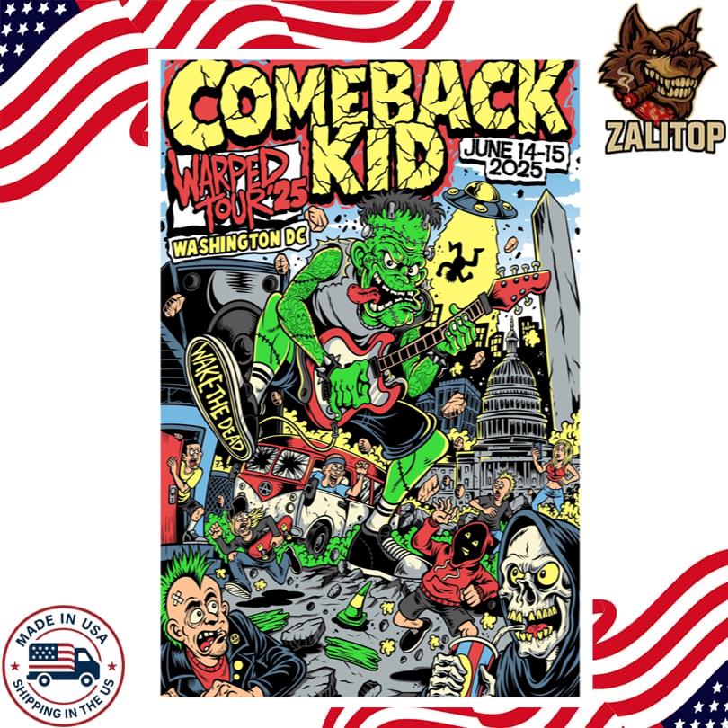 Comeback Kid Warped Tour Washington DC June 14 2025 Poster