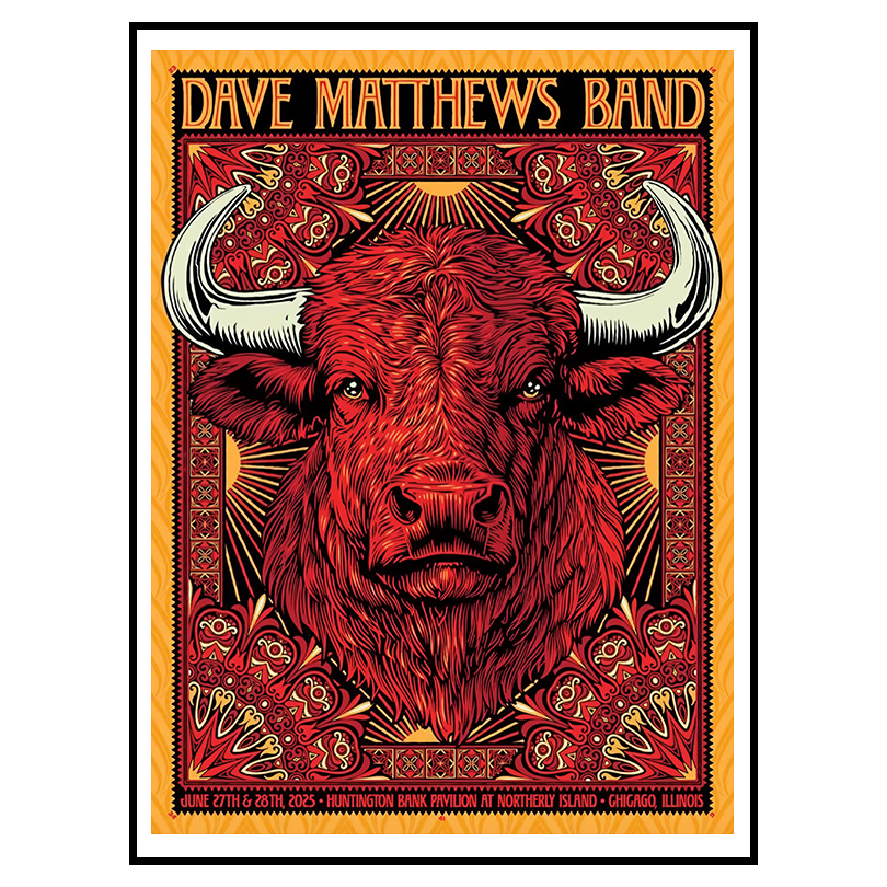 Dave Matthews Band 2025 2-Night Show Chicago Poster