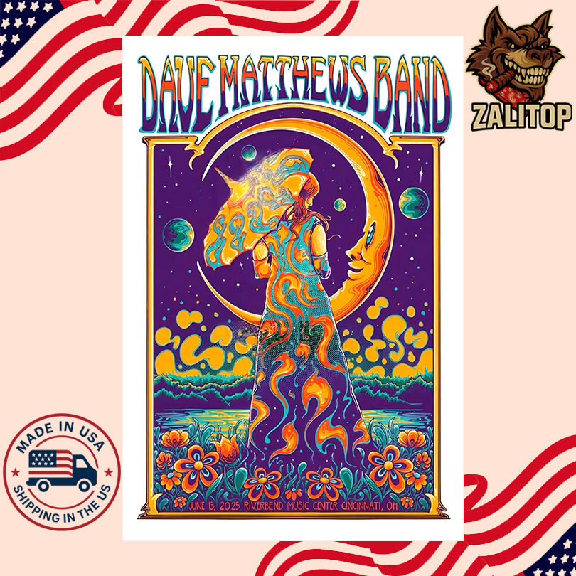 Dave Matthews Band Cincinnati Tour 2025 Poster