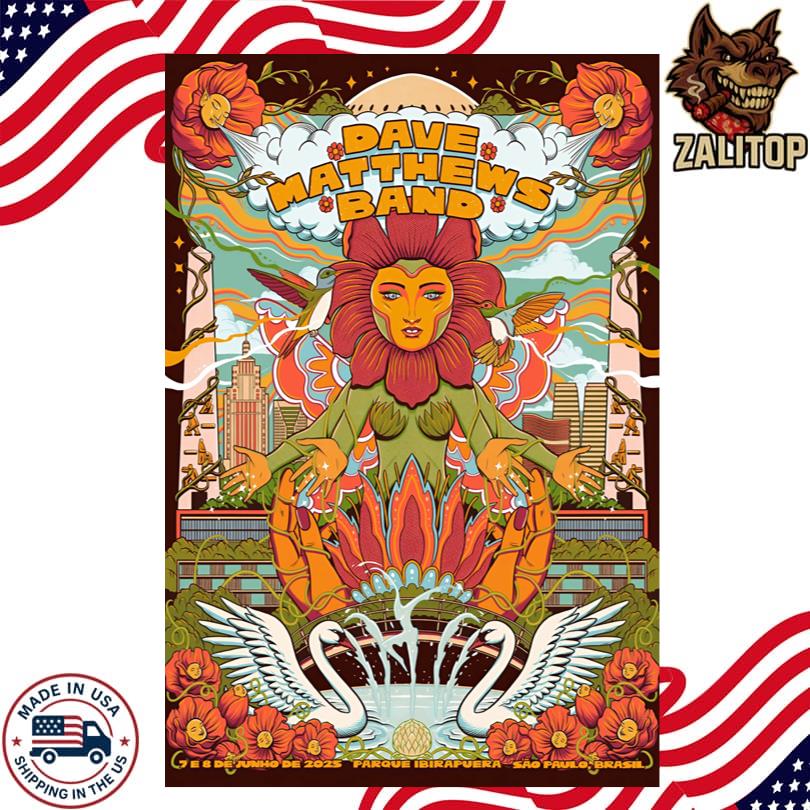 Dave Matthews Band Jun 7-8 2025 Best of Blues and Rock Sao Paulo, Brazil Poster