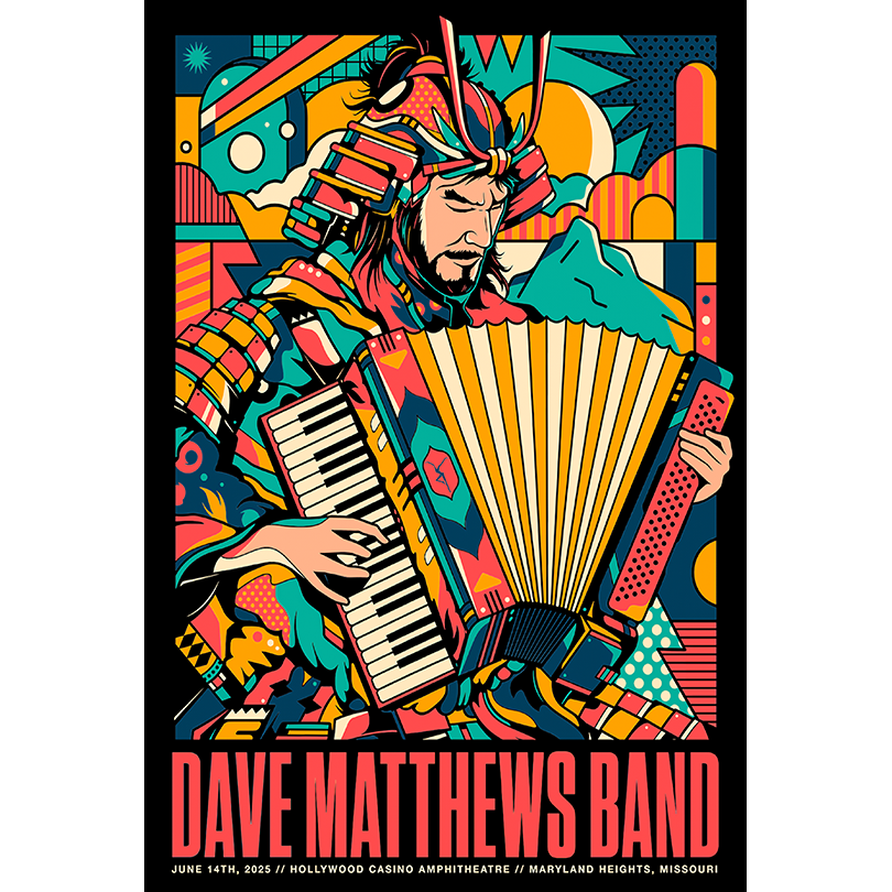 Dave Matthews Band June 14 2025 Hollywood Casino Amphitheater Tour Poster