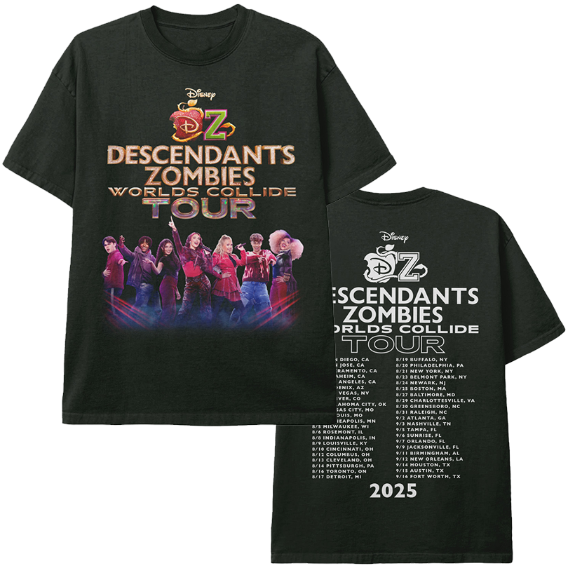 Descendants Zombies Worlds Collide Tour 2025 Tee