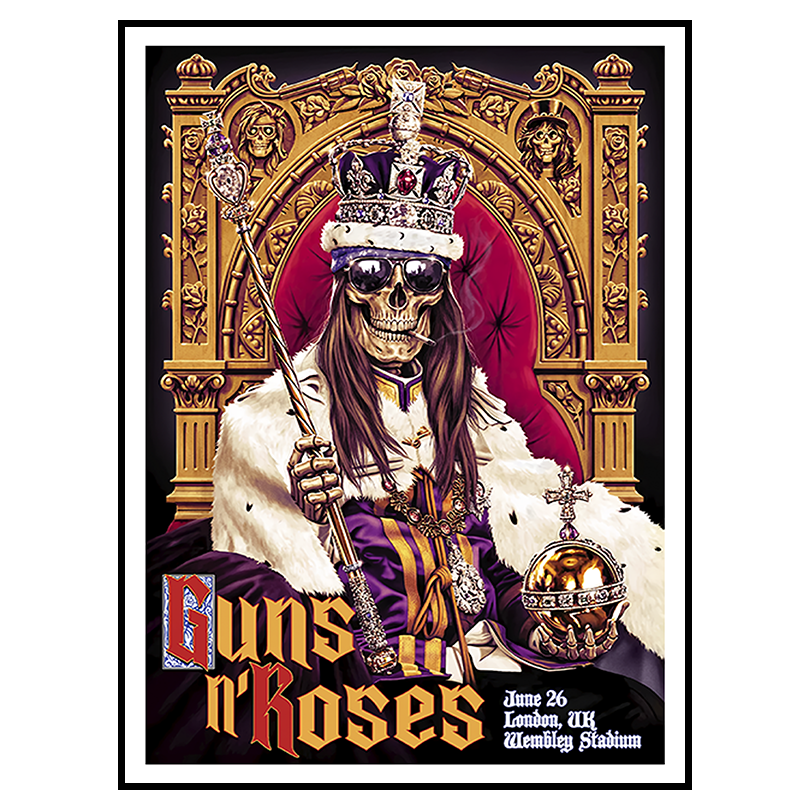 Guns N\' Roses 2025 Tour Poster – Live at Wembley Stadium, London