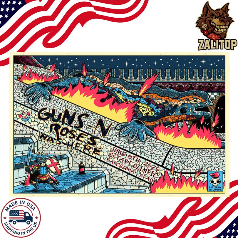Guns N\' Roses Barcelona Concert Tour 2025 June 09 Poster