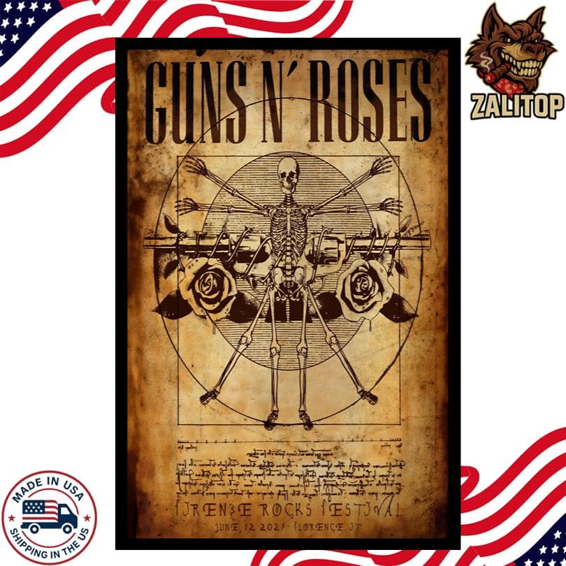 Guns N\' Roses Firenze Rocks Festaval June 12 2025 Tour Poster