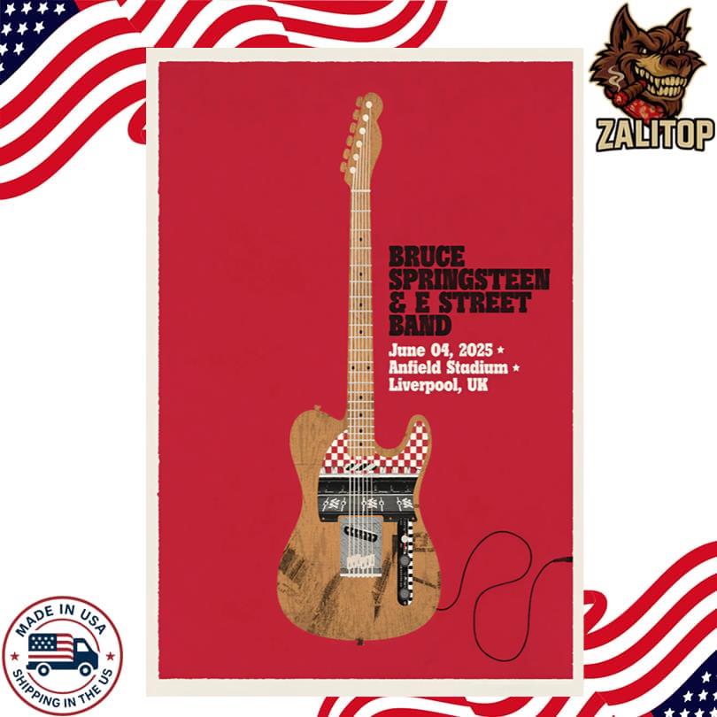 Liverpool 4th June Bruce Springsteen and E Street Band Tour 2025 Poster