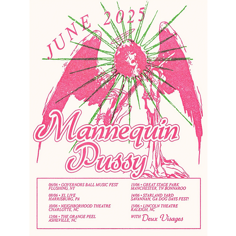 Mannequin Pussy East Coast Tour Harrisburg, Charlotte, Asheville, Raleigh Poster