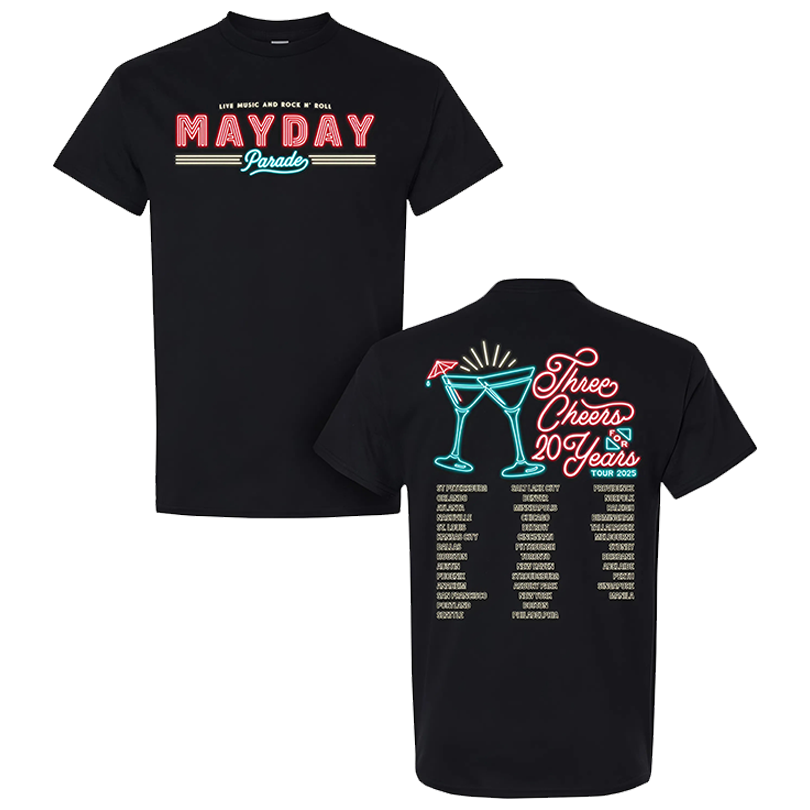 Mayday Parade Three Cheers 20 Years Tour T-Shirt