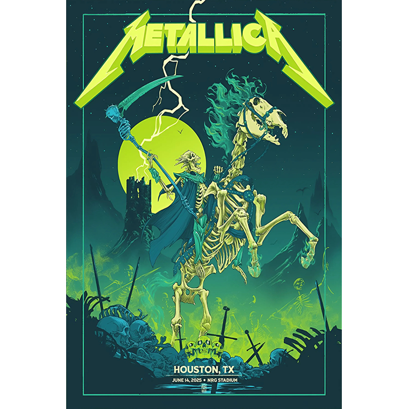 Metallica June 14 2025 NRG Stadium Houston, TX Tour Poster
