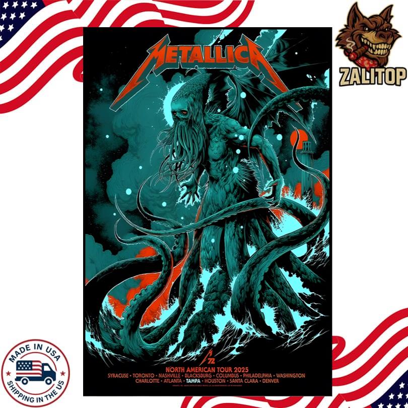 Metallica Pop-Up Shop Poster for Tampa Tour 2025
