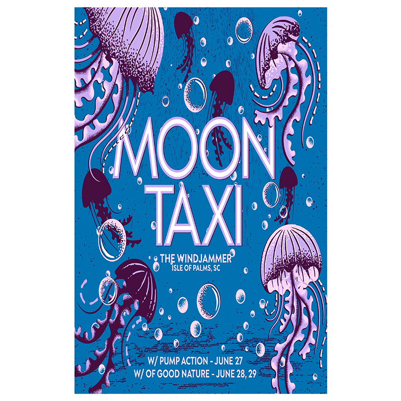 Moon Taxi Poster – June 27 2025 – Isle of Palms, SC Show Print