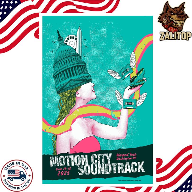 Motion City Soundtrack Warped Tour 2025 Washington DC Poster