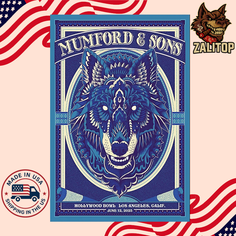 Mumford & Sons 2025 Tour at Hollywood Bowl Poster