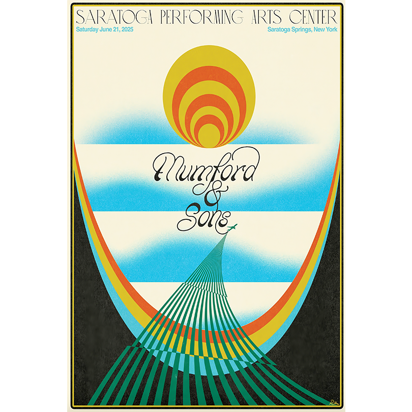 Mumford & Sons Tour Poster 2025 – Broadview Stage at SPAC, Saratoga Springs NY – June 21