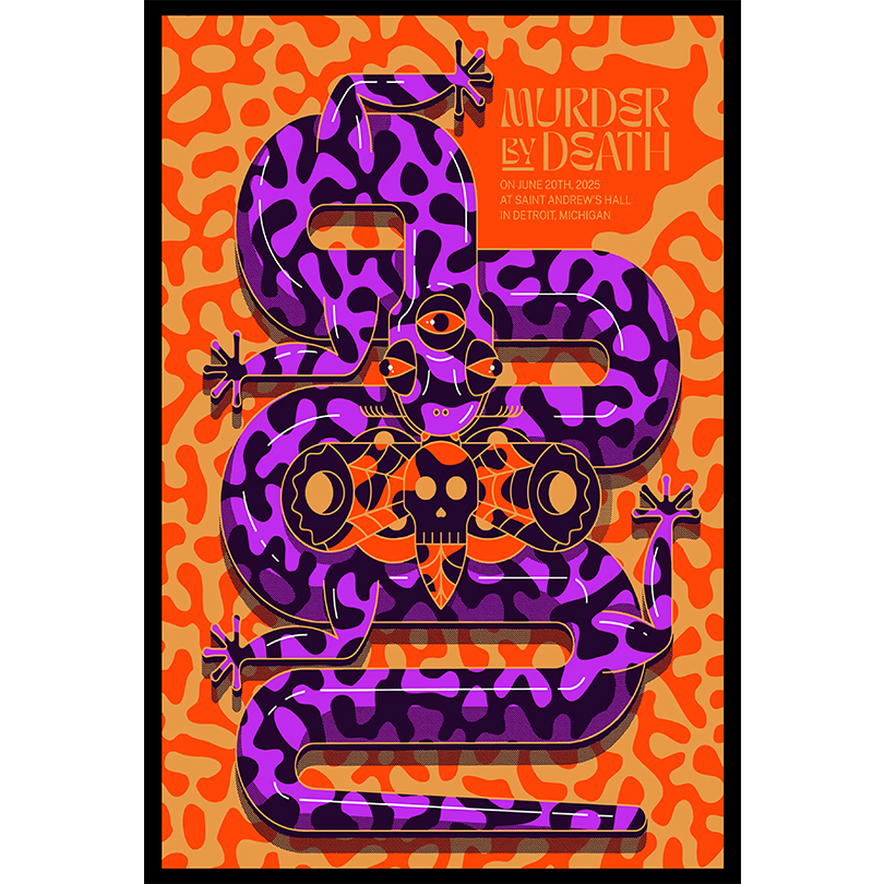 Murder By Death Concert Poster 2025 – Saint Andrew’s Hall, Detroit MI – June 20