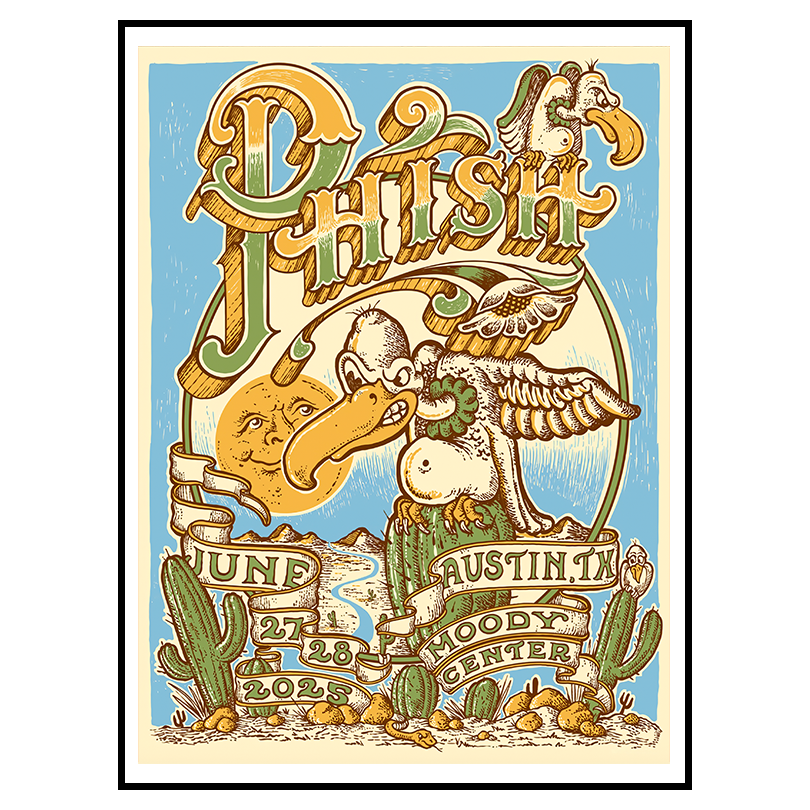 Phish 2-Night Tour Poster – Moody Center, Austin TX – June 27 & 28, 2025