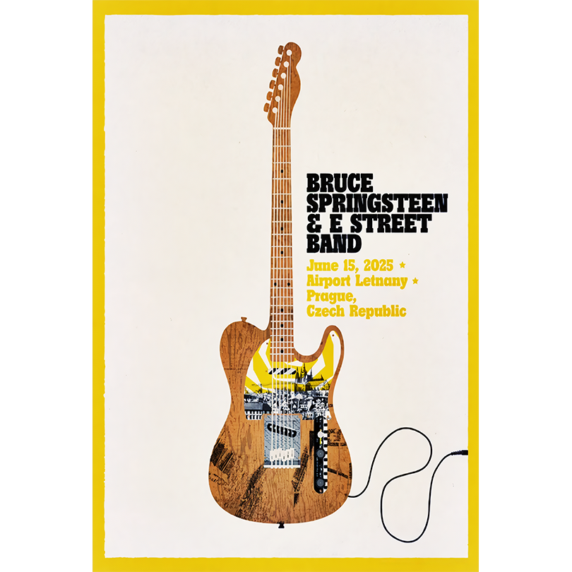 Prague 15th June Bruce Springsteen World Tour 2025 Poster Limited Edition