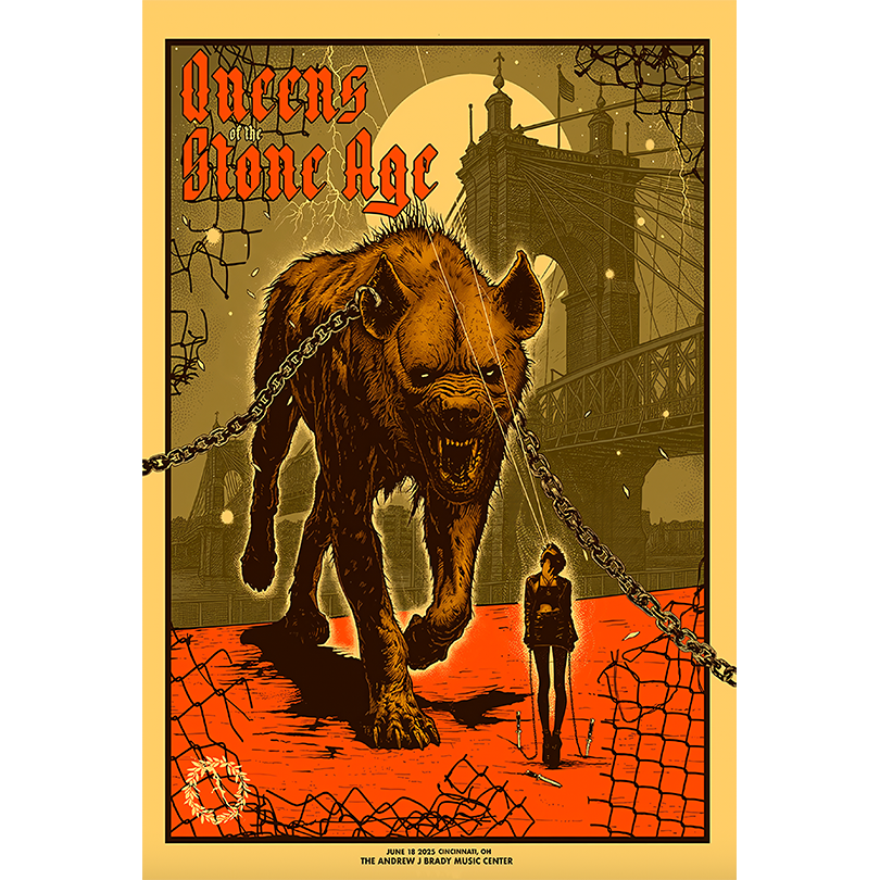 Queens of the Stone Age 2025 Tour Poster Cincinnati, Ohio June 18 Show
