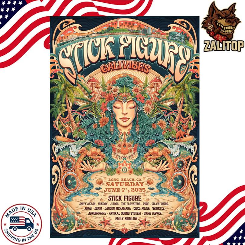 Stick Figure June 7 2025 Cali Vibes Festival Long Beach, CA Poster