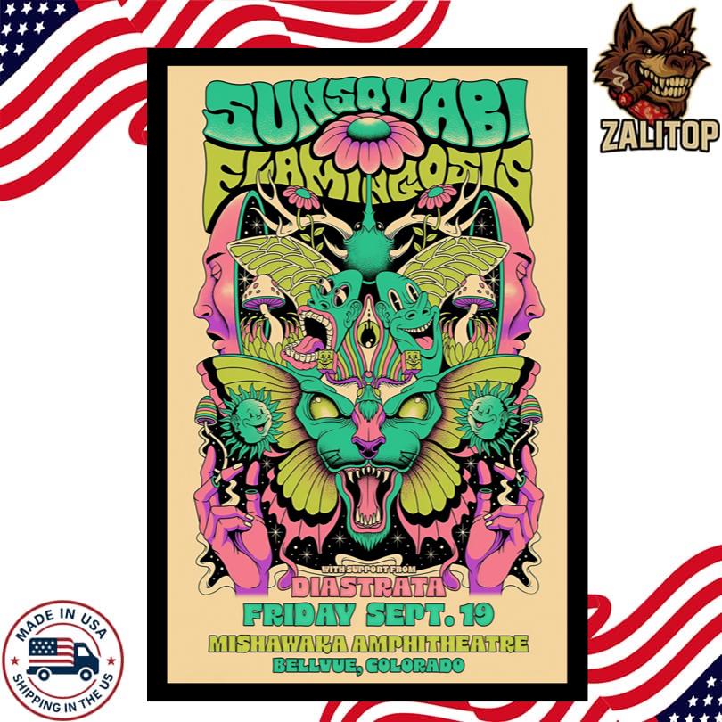 SunSquabi & Flamingosis Concert 2025 Tour Bellvue, CO Poster
