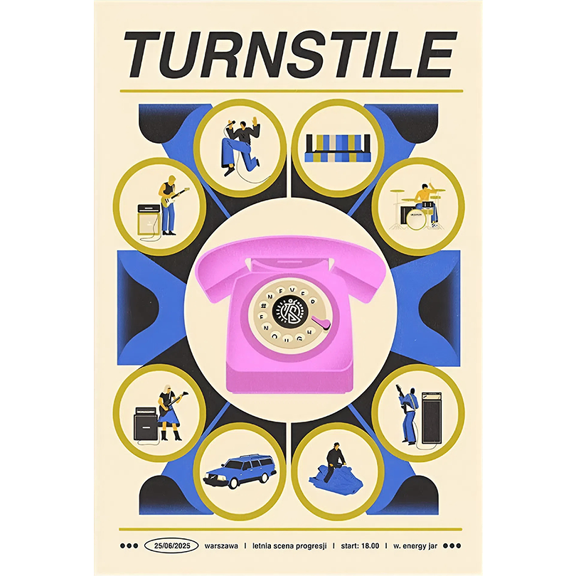 Turnstile Live in Warsaw Poster – Letnia Scena Progresji – June 25 2025