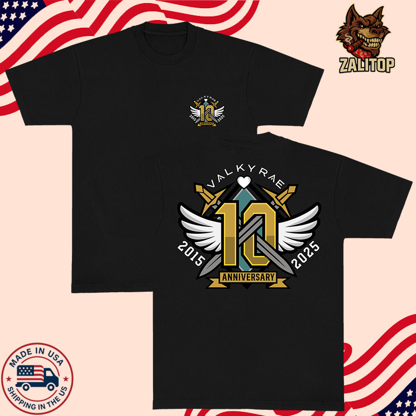 Valkyrae Merch 10 Year Anniversary Black Tee