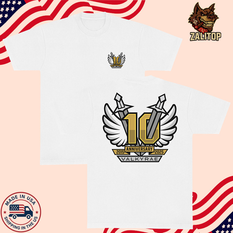 Valkyrae Merch 10 Year Anniversary White Tee