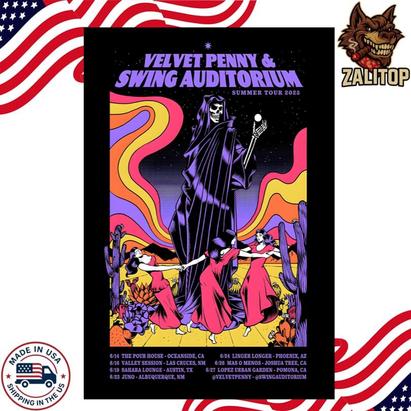Velvet Penny and Swing Auditorium New Tour 2025 Poster
