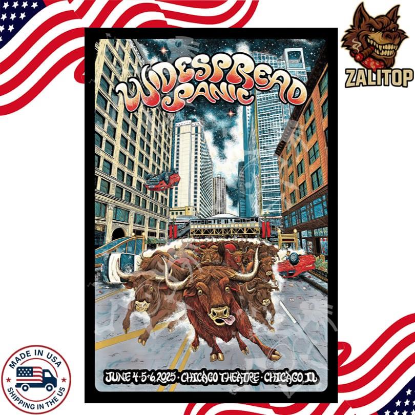 Widespread Panic Concerts Tour at The Chicago Theatre June 4-6 2025 Poster