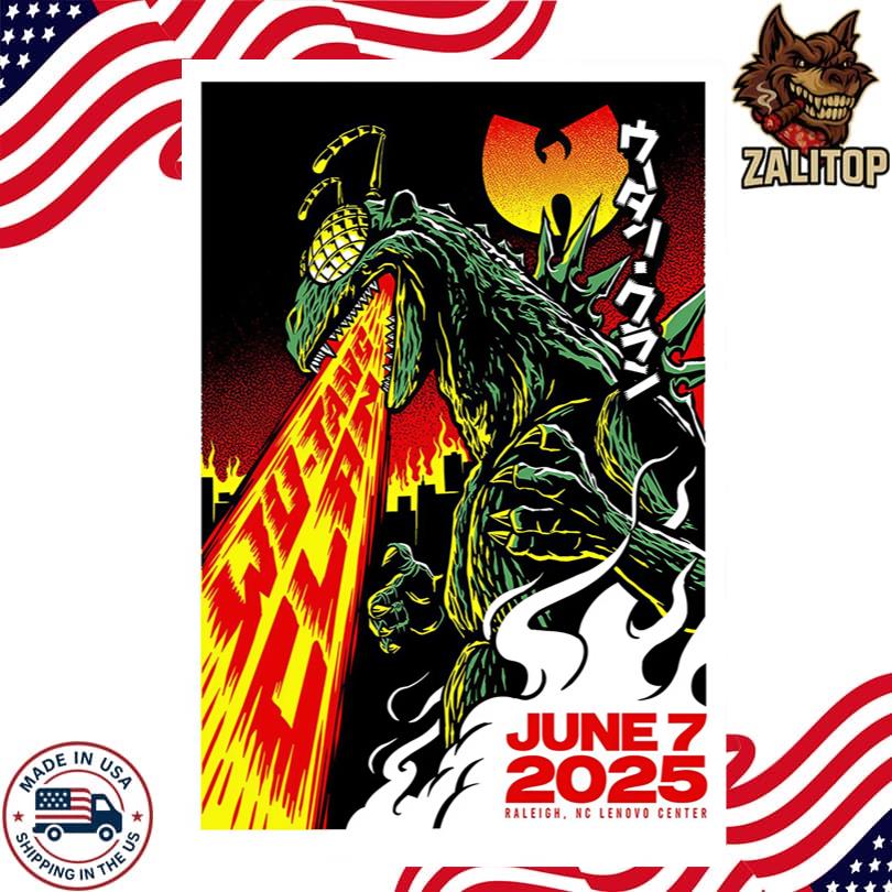 Wu Tang Clan June 7 2025 Raleigh, NC Tour Poster