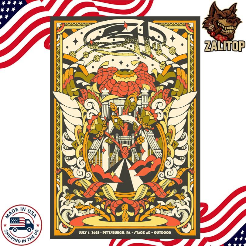 311 Band Tour Pittsburgh, PA July 01 2025 Poster