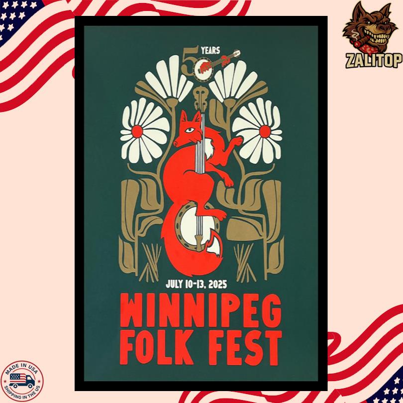 50th Winnipeg Folk Festival Poster – July 10–13, 2025 – Anniversary Edition