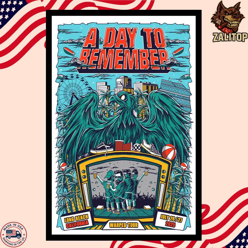 A Day To Remember Warped Tour Concert Event July 2025 Poster
