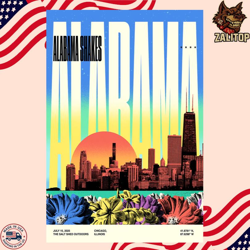 Alabama Shakes Poster – July 15 2025 Salt Shed Chicago Event