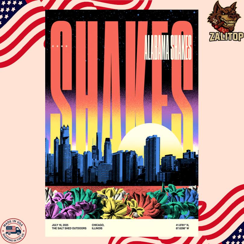 Alabama Shakes Poster – July 16 2025 Salt Shed Chicago Event