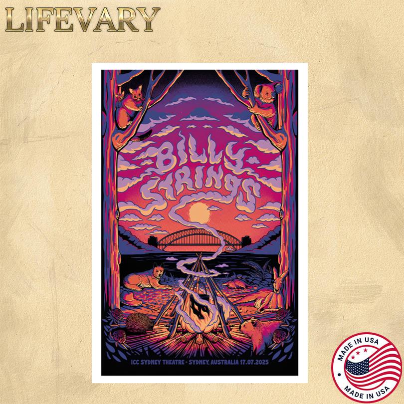 Billy Strings Poster – Live in Sydney ICC Theatre July 17 2025