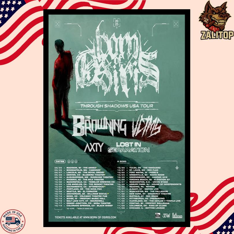 Born Of Osiris Through Shadows USA Tour 2025 Poster